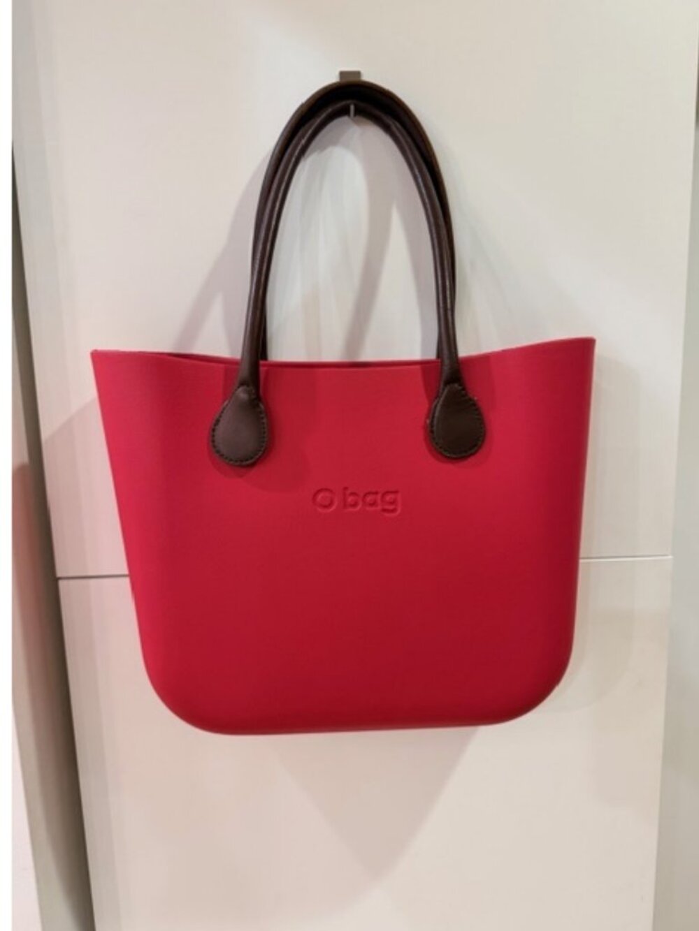 O Bag Italy Tote – Red, Removable Handles & Insert, Extra Tan Handles Included